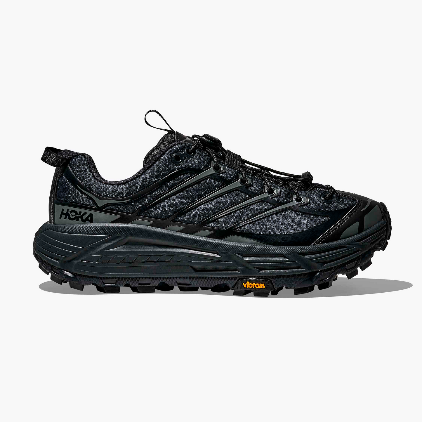 Hoka Mafate Three2 retro trail street sneaker black outer orbit chunky side view