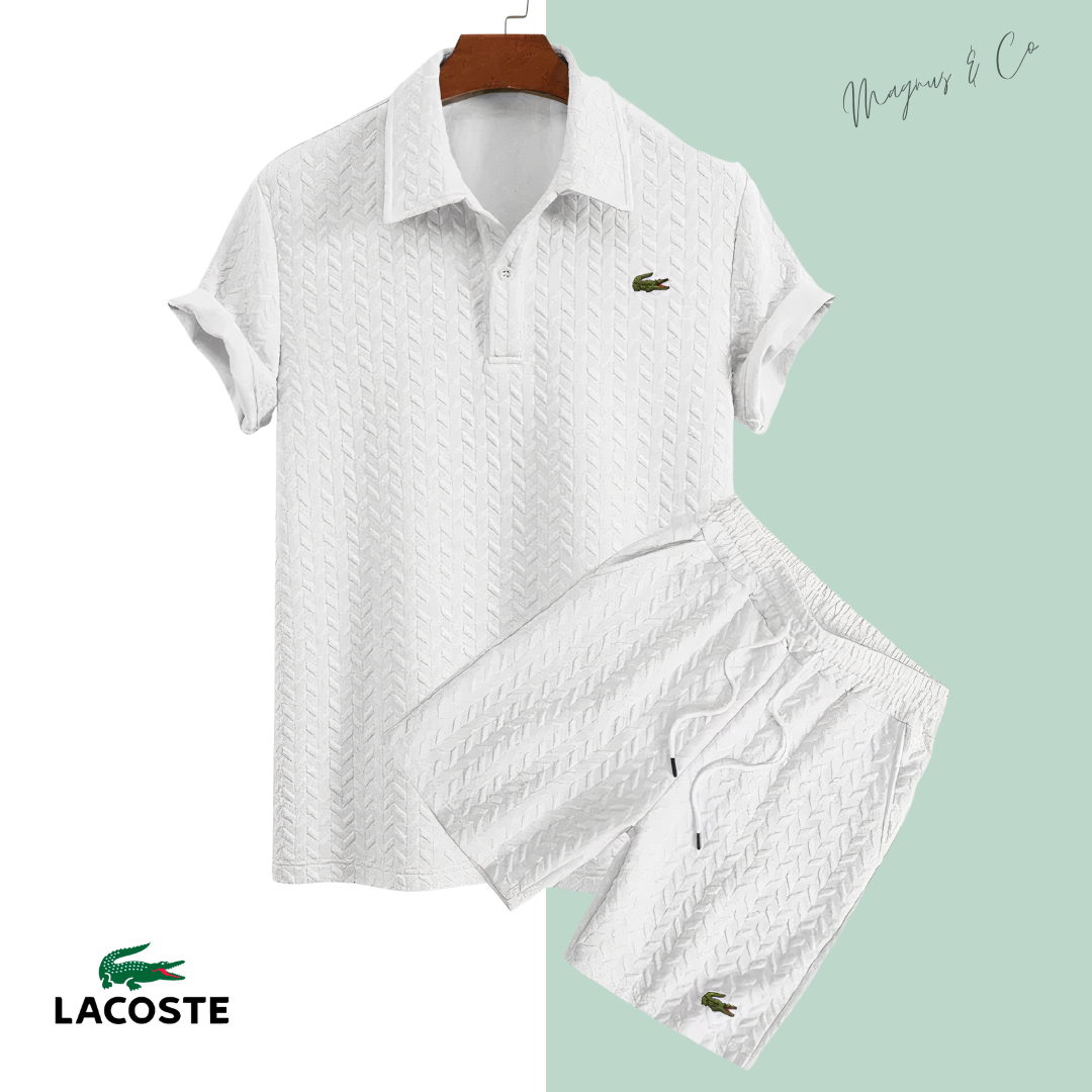 Premium mens 2 in 1 polo and shorts set white limited edition summer outfit