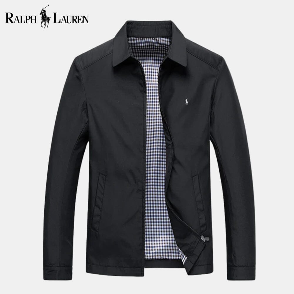RL classic essential lightweight jacket black slim fit Harrington style mens