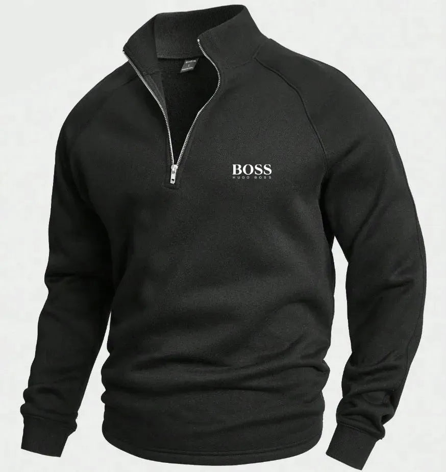 Heritage mens half zip sweater black classic knit warm pullover casual