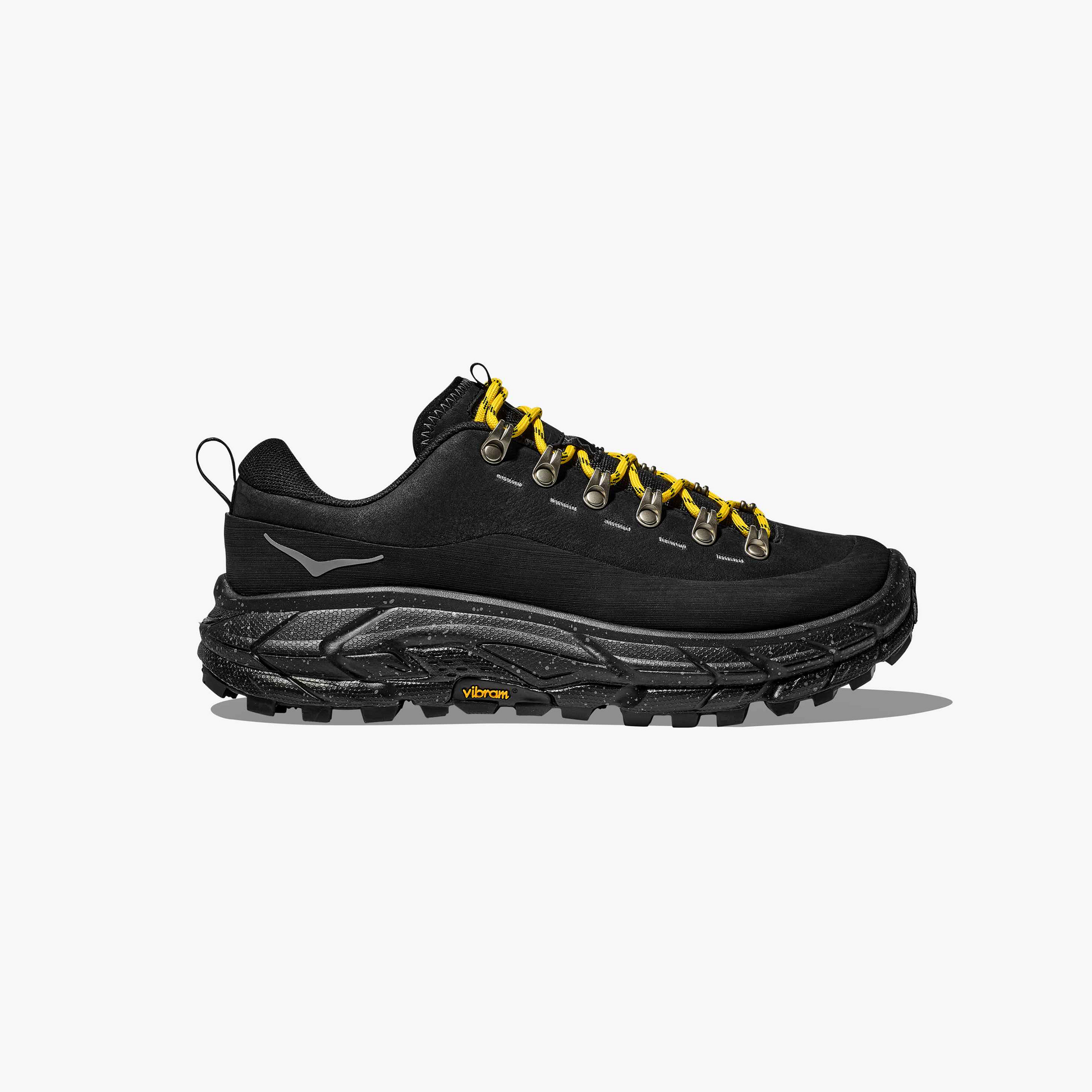 Hoka Tor Summit alpine inspired street shoe black chunky outsole side view