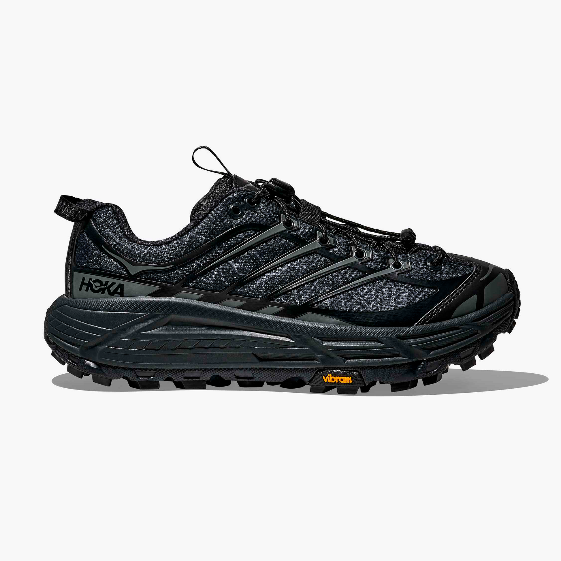 Hoka Mafate Three2 retro trail street sneaker black outer orbit chunky side view