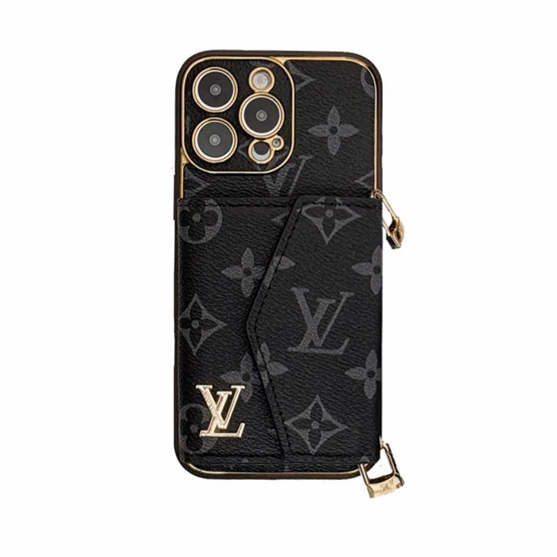 Monogram iPhone Wallet Case with Card Slots and Crossbody Strap