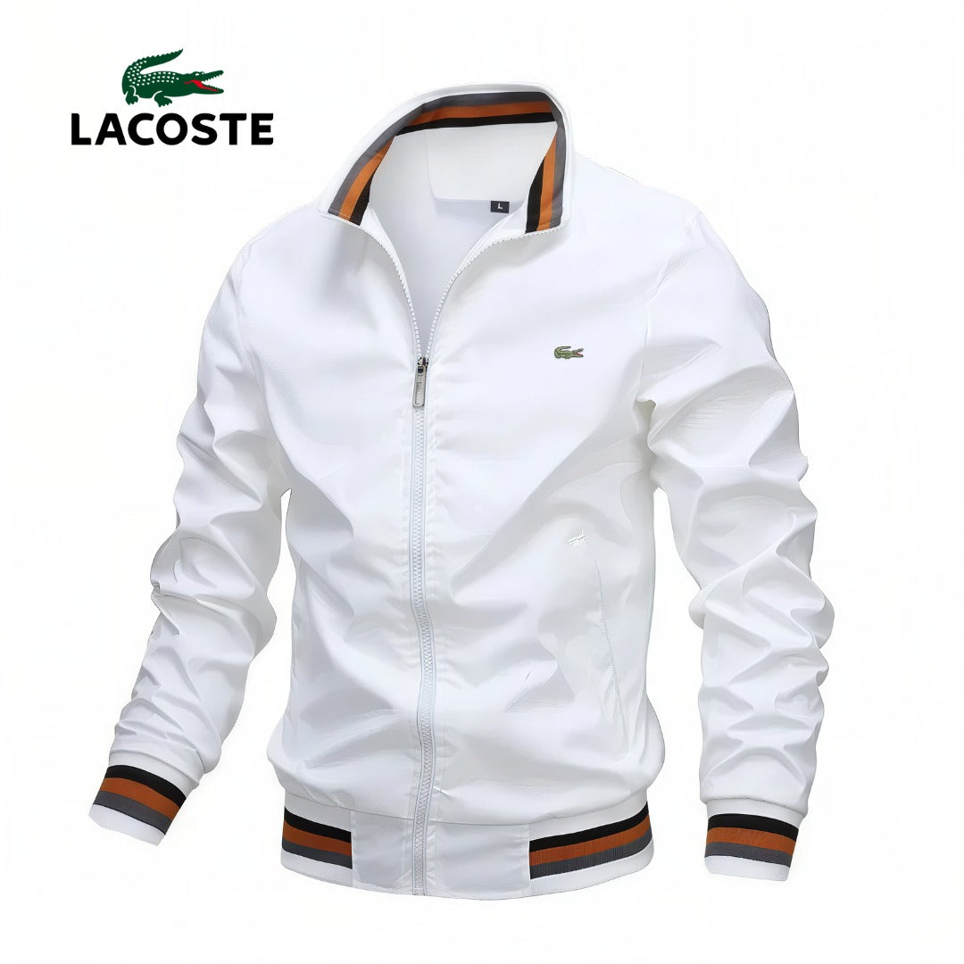 Premium mens guard windbreaker jacket white slim fit zip closure