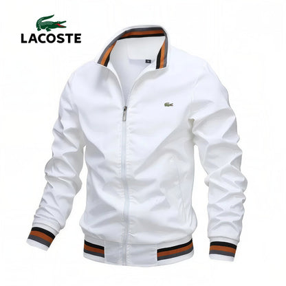 Premium mens guard windbreaker jacket white slim fit zip closure