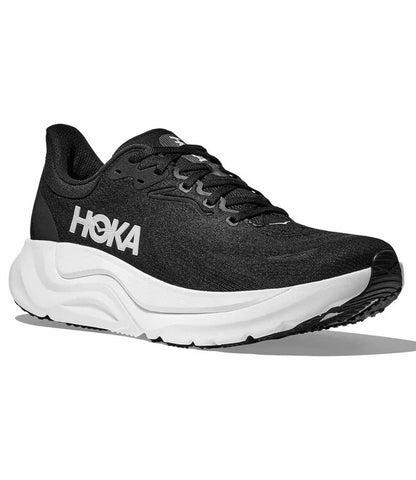 Hoka Arahi 8 stability running shoe midnight black white classic colorway side view